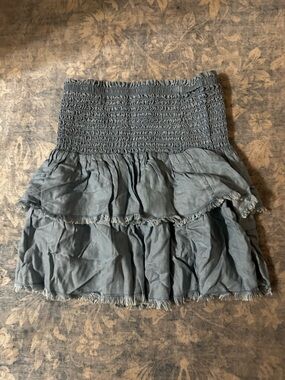 Aerie Blue Light Denim Skirt